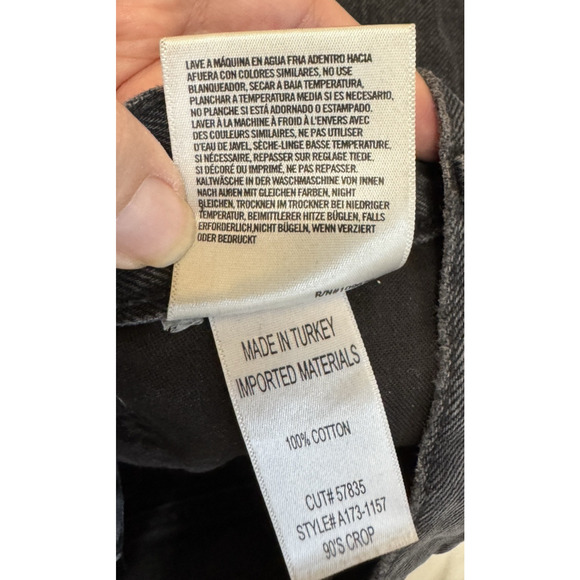 Agolde 90's Crop Jeans Mid Rise Loose Bound Straight Leg Button Fly, 28 - Picture 11 of 11